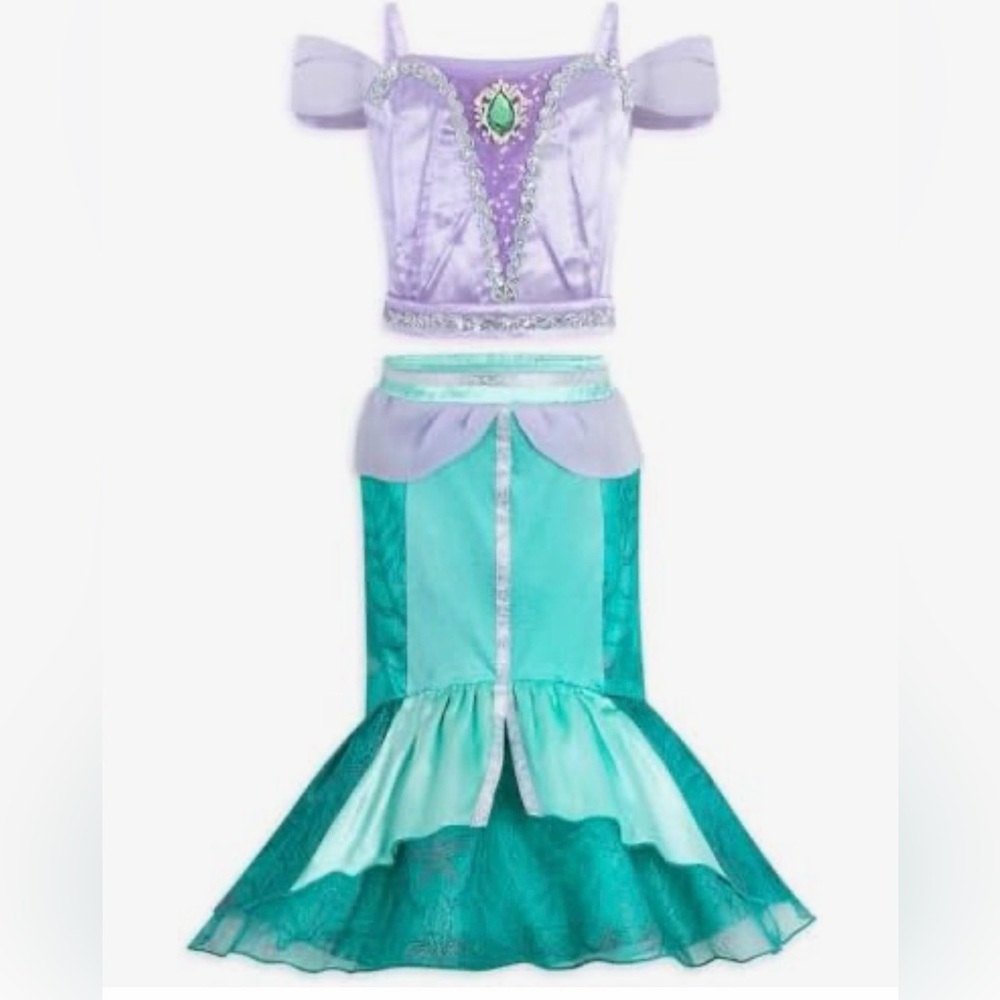 DISNEY  Princess Ariel Mermaid Costume Sparkling Purple Green Dress girl